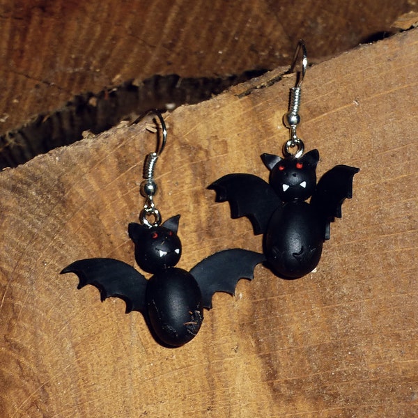 Chauve souris d'halloween - Boucles d'oreilles