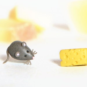 Mouse, mice and cheese - earrings [animal]