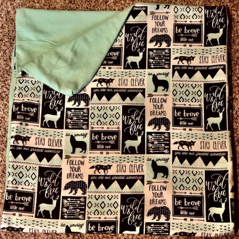 Mint Be Brave BabyChild Blanket