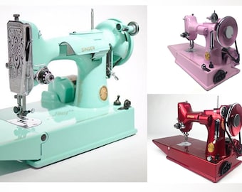 Singer Featherweight 221 Sewing Machine Custom Painted Color of Choice