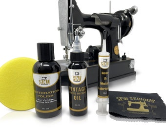 Vintage Sewing Machine Restoration Kit: Polish, Oil & Grease