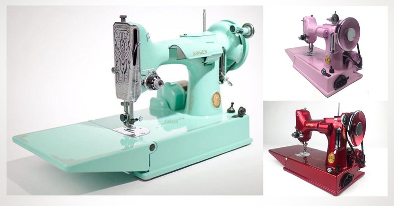 Singer Featherweight 221 Sewing Machine Custom Painted Color of Choice image 1