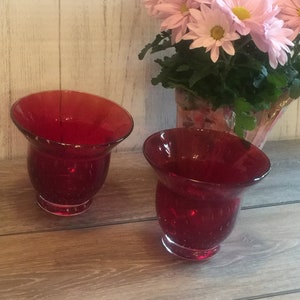 Red Glass Vase made in poland