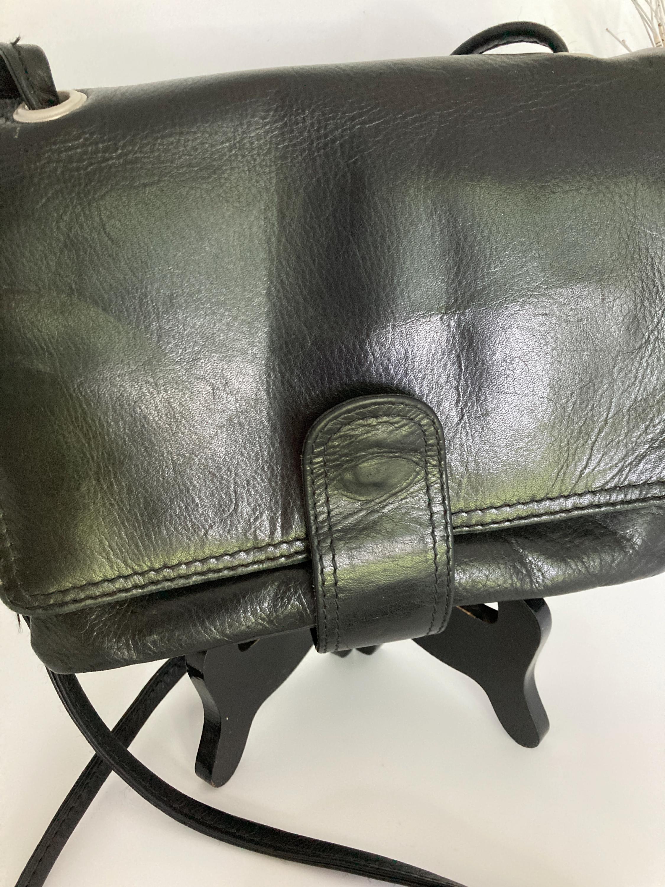Vintage Chaos Leather old school Sling Bag Vintage Italian Leather Crossbody Sling Bag - Cognac  main image 4