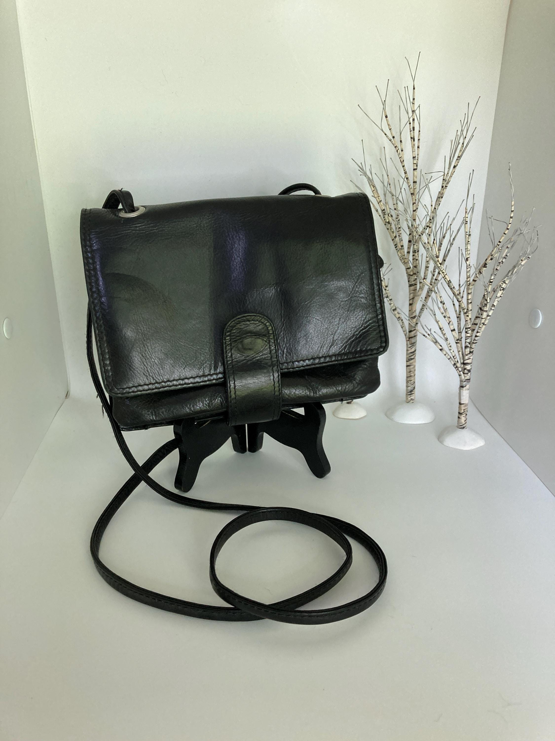 Vintage Chaos Black Leather Cross Body Bag - Etsy display picture 2