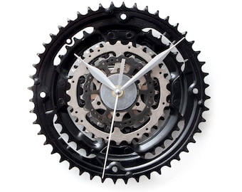 Bike Wall Clock - Bicycle Gift for Him or Her - Recycled Bicycle Parts