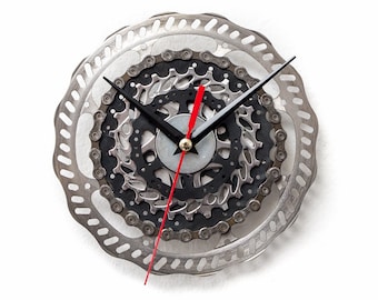 Contemporary Wall Clock, Industrial Decor, Decorative Clock, Modern Clock Steampunk Wall Clock, Bicycle Wall Clock,  Unique Wall Clock