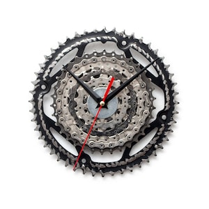 Black Wall Clock, Unique Bike Wall Clock, Industrial Wall Clock, Unique Wall Clock, Large Wall Clock, Bicycle Clock, Steampunk Wall Clock