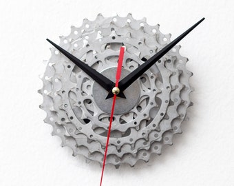 Bike Gears Wall Clock, Custom Engraved Inscription, Steampunk Gift for Cyclist