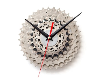 Unique Bicycle Wall Clock Made from Recycled Bike Parts