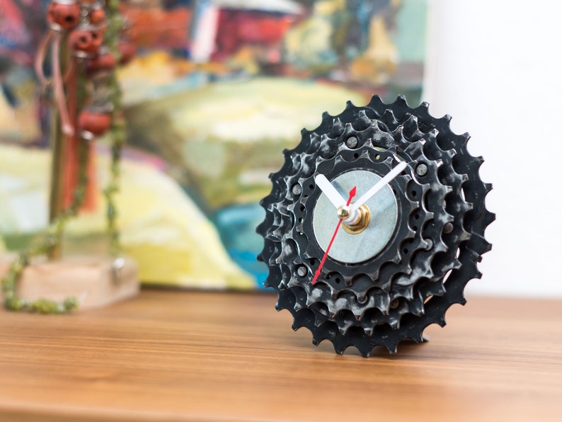 Steampunk Desk Decoration, Bicycle Desk or Wall Clock Made Out of Bike ...