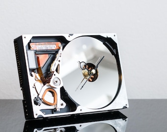 Hard Drive Clock - Unique Desk Clock - Industrial Clock - Modern Clock - Computer Clock - Unique Gift - Husband Gift - Boyfriend Gift