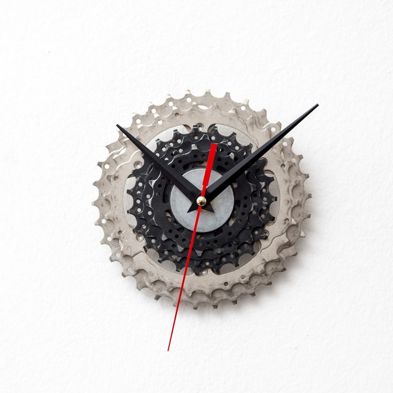 Bicycle Clock, Steampunk Bike Gear Clock, Bicycle Gear, Wall Clock, Recycled Bike Parts, Wall Clock, Cycling Clock, Cyclist Wall Clock image 1