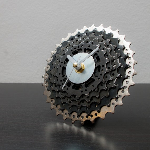 Gears Desk Clock Perfect Gift For Husband Office Recycled Etsy
