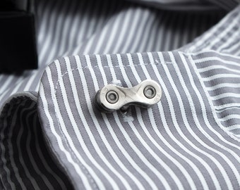 Bicycle Chain Cufflinks, Recycled Bike Chain Cuff Links, Cyclist Boyfriend or Husband Gift,  Suit and Tie Accessory