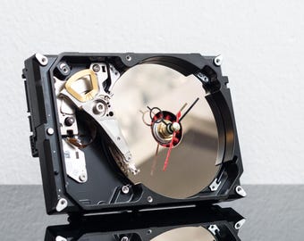 Computer Engineer Clock, Gamer Christmas Gift, Unique Office or Game Room Decor, Hard Drive Clock, Programmer Gift for Him, PC Gaming
