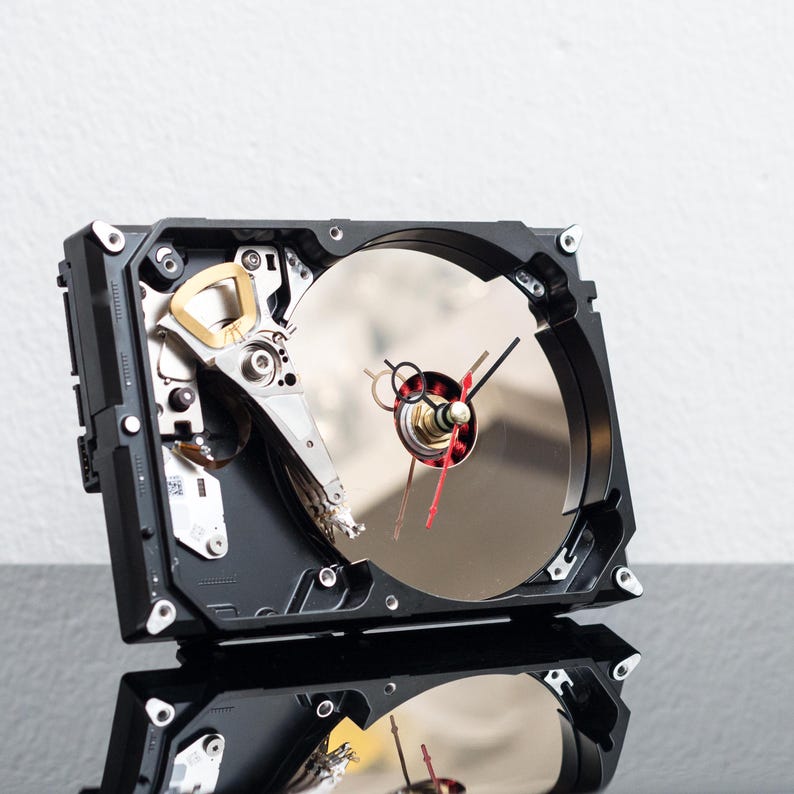 Computer Engineer Clock, Gamer Christmas Gift, Unique Office or Game Room Decor, Hard Drive Clock, Programmer Gift for Him, PC Gaming No Engraving