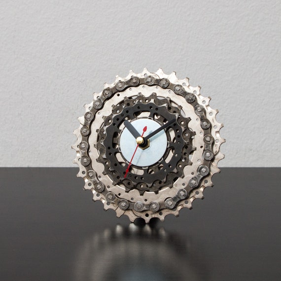 Bicycle Desk Clock Steampunk Decor Industrial Decor Small Etsy