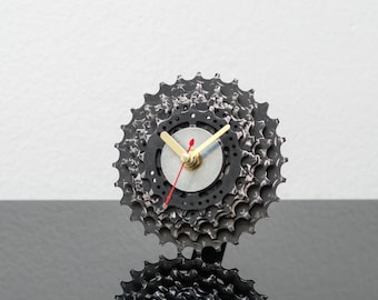 Unique Birthday Gift for Cyclist Boyfriend or Husband, Amazing Desk Clock made out of Bike Gears, Steampunk Desk Accent for Him