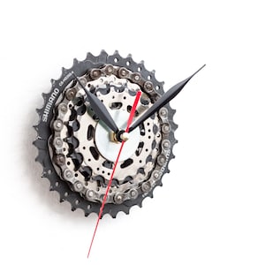 Bicycle Clock, Steampunk Bike Gear Clock, Bicycle Gear, Wall Clock, Recycled Bike Parts, Wall Clock, Cycling Clock, Cyclist Wall Clock
