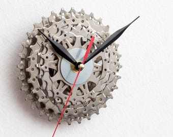 Bicycle Gears Wall Clock, Cool Bicycle Gift Idea, Christmas or Birthday Gift for Cyclist, Handmade Metal Wall Clock, Bike Gift for Men