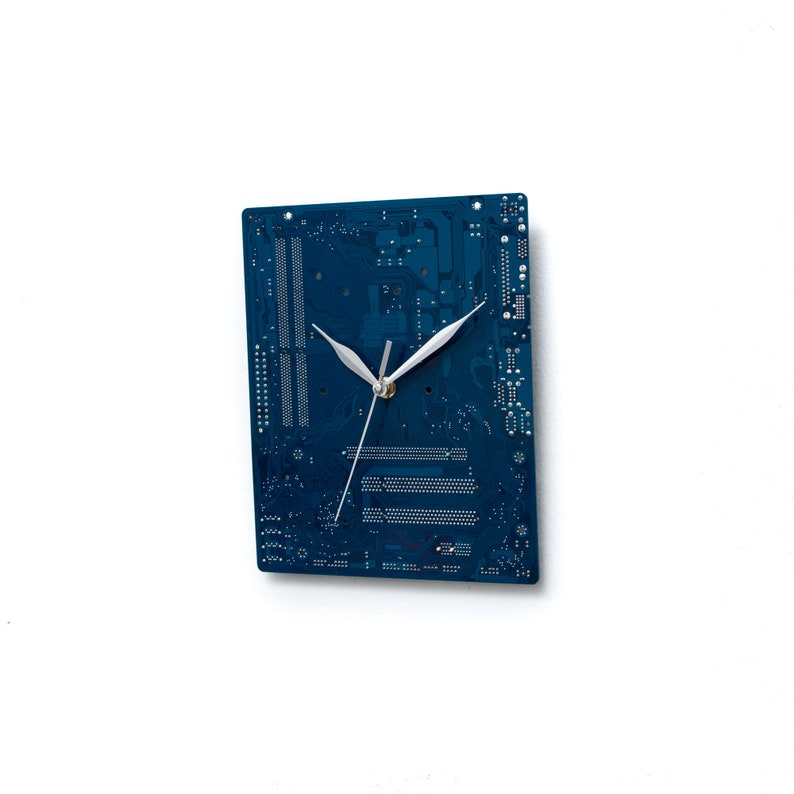 Modern Blue Clock Geek Wall Clock Boyfriend Gift Husband Etsy