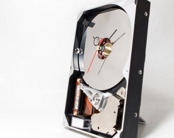 Hard Drive Clock - Unique Desk Clock - Industrial Clock - Modern Clock - Computer Clock - Father Gift - Husband Gift - Boyfriend Gift
