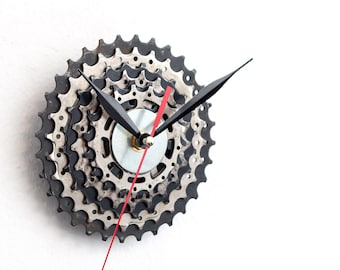 Unique Bicycle Wall Clock Made from Recycled Bike Parts