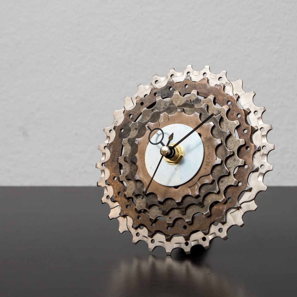 Bike Sprockets Desk Clock One Year Anniversary Gift Unique Etsy