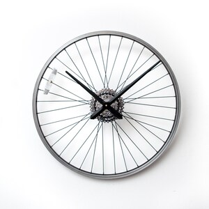 Unique Wall Clock with Large Clock Hands - Bicycle Wheel Clock - Large Wall Clock - Oversized Wall Clock - Unique Gift - Husband Gift