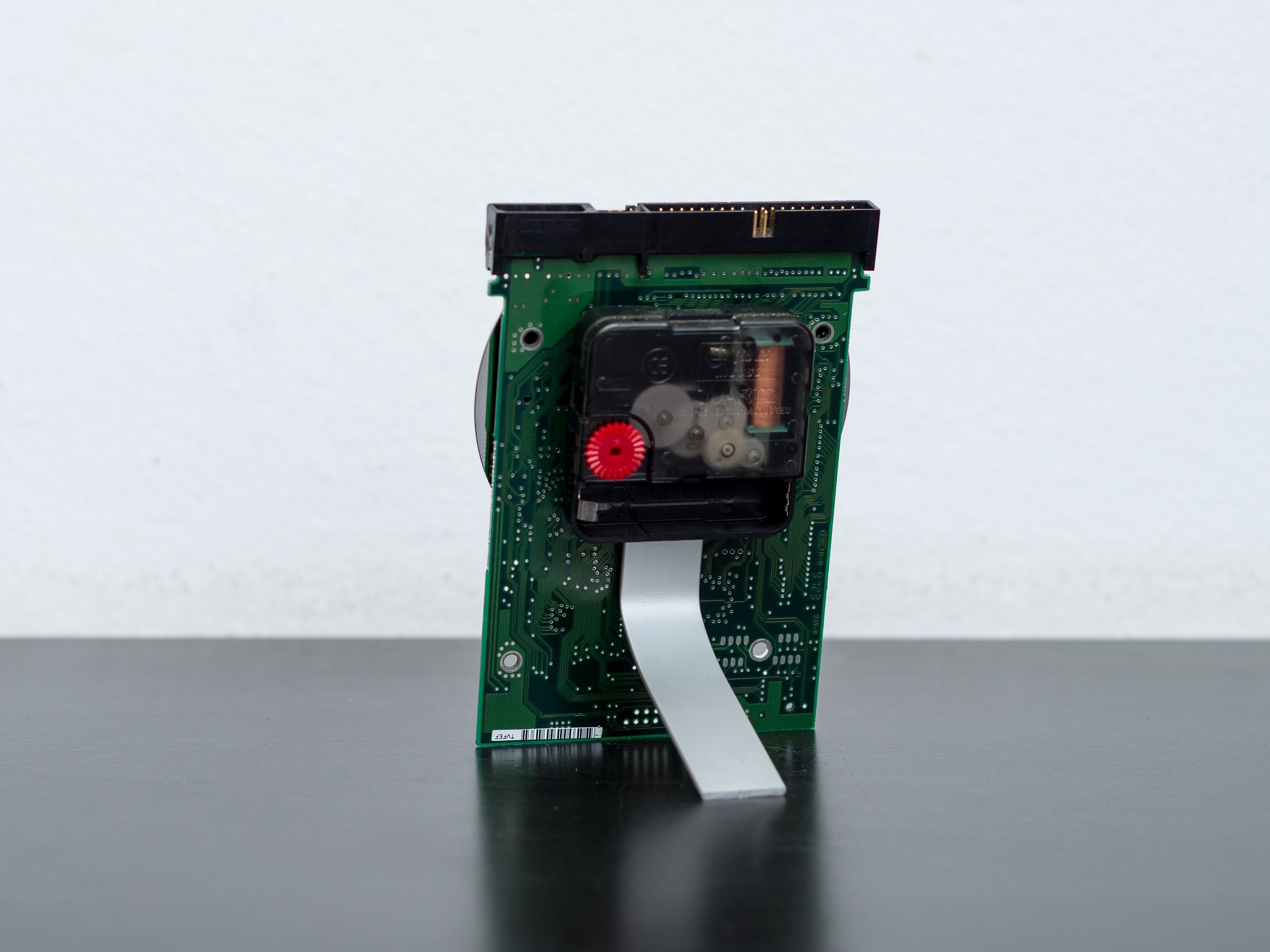 Green Desk Clock, Circuit Board Clock, Recycled Computer Parts Clock ...
