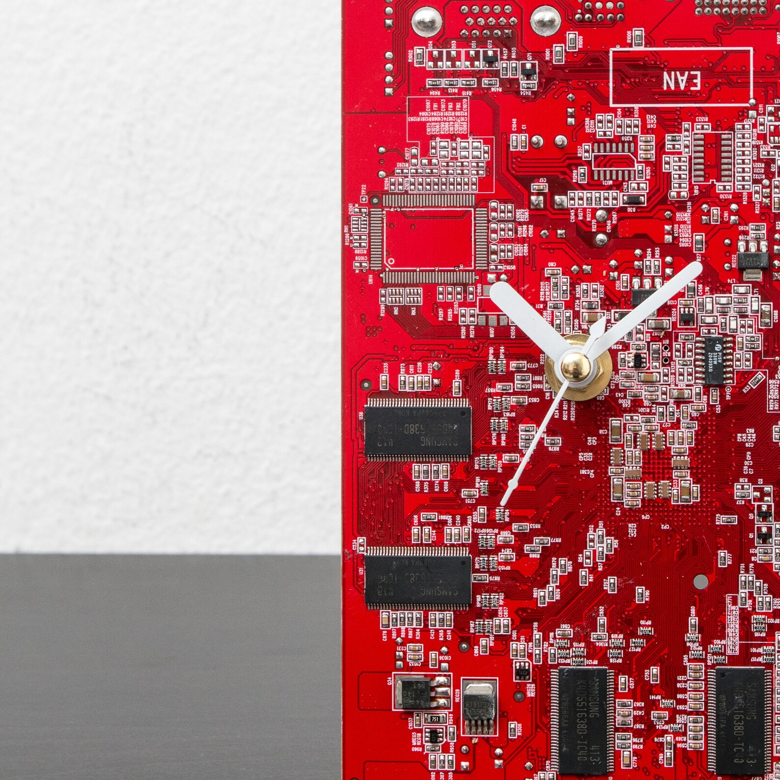 Red Circuit Board Clock Unique Desk Clock Computer Gift Etsy