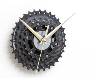 Bicycle Parts Wall Clock, Cyclist Christmas Gift, Mountain or Road Bike Gears or Sprockets, Bike Wall Clock Christmas Gift