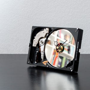 Computer Tech Nerd Gift, Computer Parts Desk Clock, Recycled Hard Drive, Engineer Gift for Him