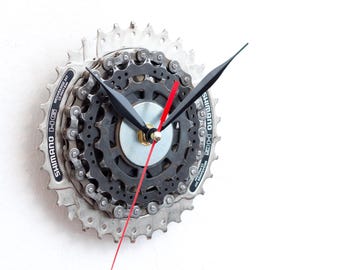 Wall Clock Made from Real Bicycle Parts