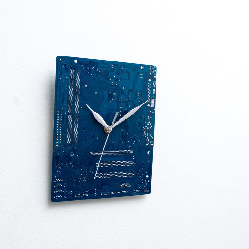 Modern Blue Clock Geek Wall Clock Boyfriend Gift Husband Etsy