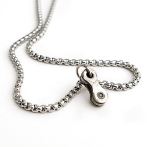 FahrradKette Anhänger Halskette, Herren Fahrrad Halskette, Stahl Herren Schmuck, Geschenk für Radfahrer Freund oder Ehemann, Anhänger Geschenk