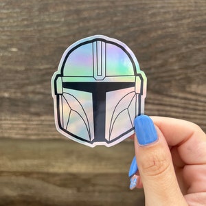 The Mandalorian Helmet Vinyl Sticker - Star Wars Sticker - Disney Sticker - Stickers for Hydroflask, Laptops, Planners, & More!
