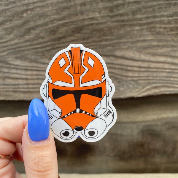 Ahsoka Tano Stormtrooper Helmet Vinyl Sticker - Star Wars Sticker - Clonetrooper - Stickers for Hydroflask, Laptops, Planners, & More!