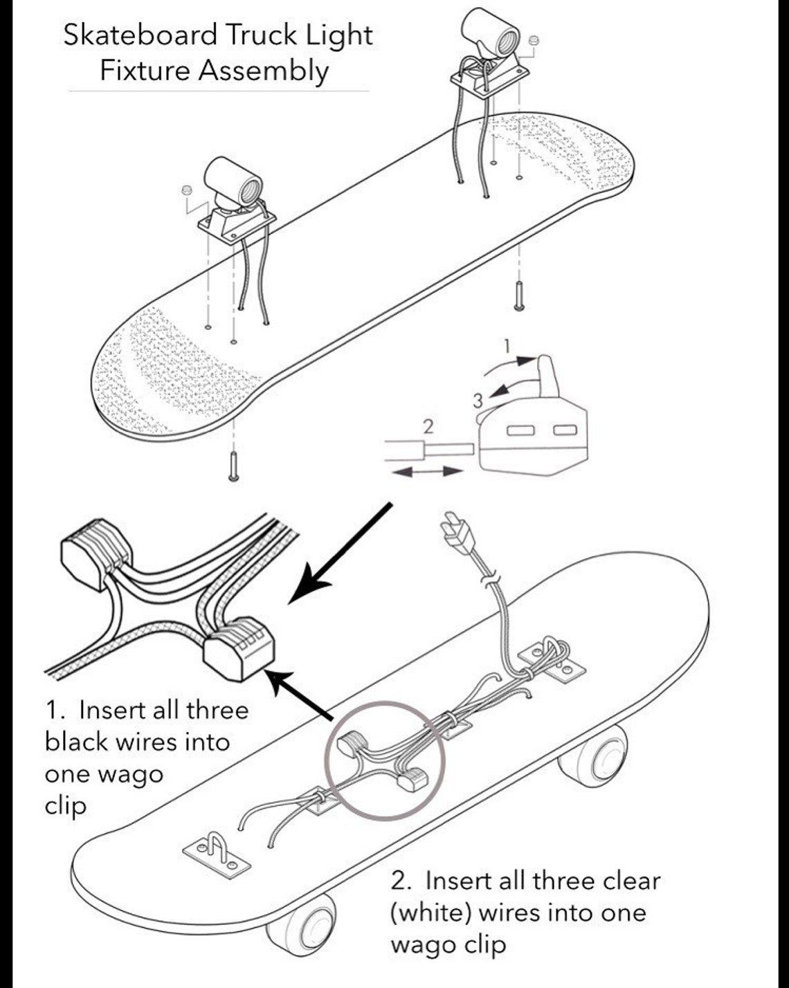 Skateboard truck light fixture hanging or Wall mount fits any Etsy