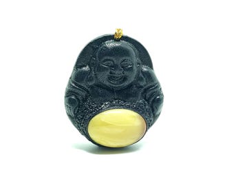 Buddha pendant with amber