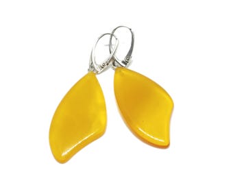 Handcrafted Baltic Amber Earrings: 925 Sterling Silver, Lithuania