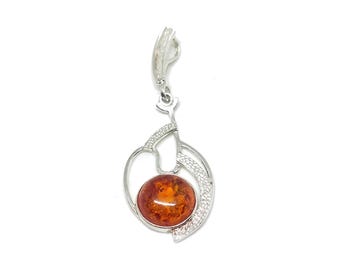 Baltic Amber Pendant: 925 Sterling Silver, Handmade Lithuanian Jewelry