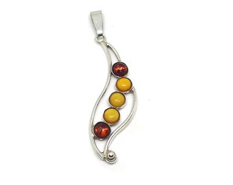 Baltic Amber 925 Silver Pendant: Handmade Lithuanian Jewelry