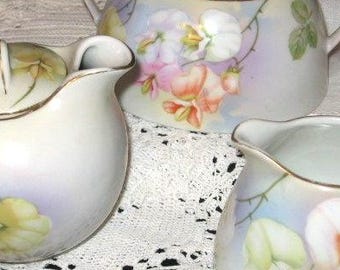 Bavaria P.S.A.G. Tea Set: Hand-Painted Floral China with Gold Trim