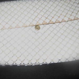 Whiting And Davis White Mesh Purse/Vintage Handbags/ Whiting & Davis Mesh Clutch/Whiting And Davis Made In The U. S. A. Purses/Bags
