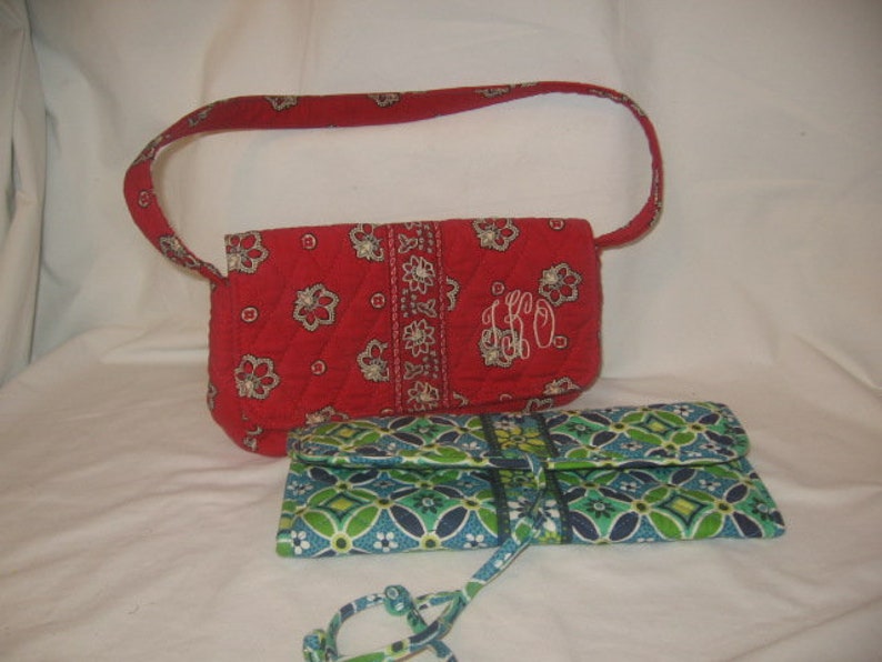 Vera Bradley Small Red Quilted Top Handle Purse and Vera - Etsy