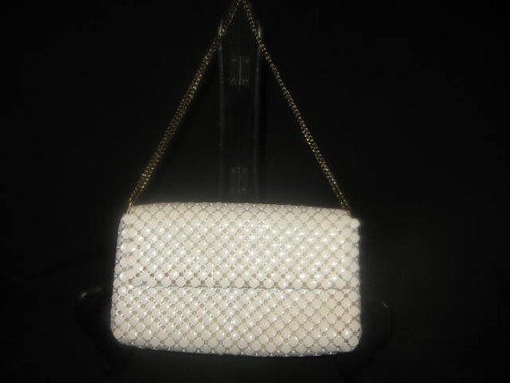 Whiting And Davis White Mesh Purse/Vintage Handba… - image 8