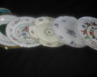 Mismatched Dishes/Mismatched China/Made In Japan/Assortment Of Plates/Hunt Scene Plate/Dinner Plates/Party Decor Plates/Vintage Large Plates