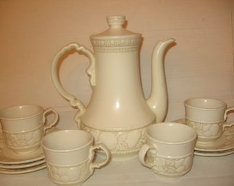 Vintage Metlox-Vernon Ware Antiqua Coffee Set/Metlox/Vernon Ware/Dinnerware/Coffee Set/Made In California Pottery/Kitchenware/Antiqua